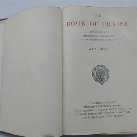 The Book Of Praise Vintage Presbyterian Hymn Book 1918 Etsy