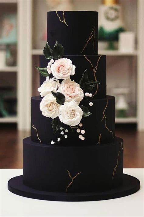 Black And Gold Wedding Cake Aamzing Cake