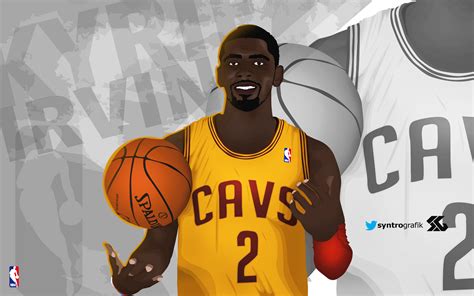 Kyrie irving 2015 limited edition art card from edward. Kyrie Irving Nba Basketball Vector Drawing by syntrografik ...