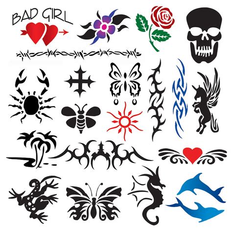 Temporary Tattoo Airbrush Design Stencil Patterns Ebay