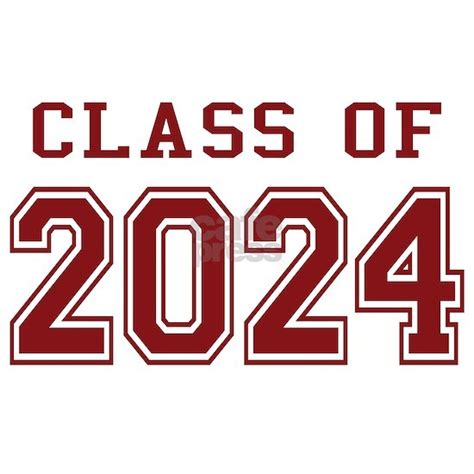 Class Of 2024 Red Sticker Oval By Mightyawesomedesign Cafepress