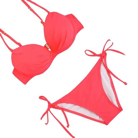 Buy Mandm Red Bikini Top And Bottom Sexy Push Up Bikini