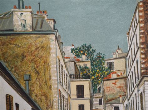 Maurice Utrillo Passage Cottin à Montmartre Lithographie Signée