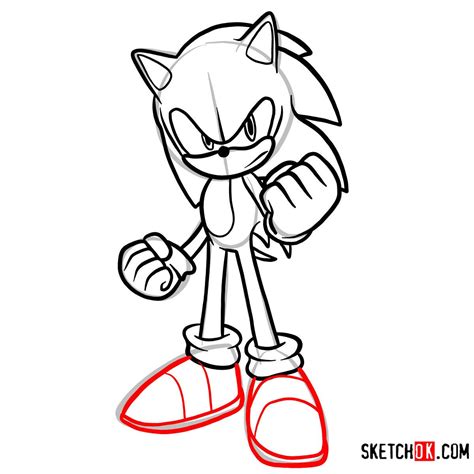 How to draw sonic character? How to draw Sonic the Hedgehog - Step by step drawing ...