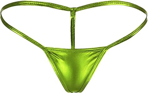 Women Sexy Wet Look G String Lingerie Shiny Metallic Micro Thong Shorts