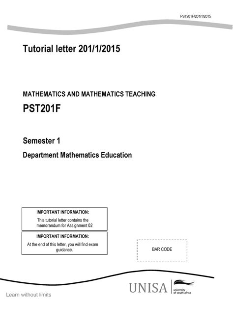 Feed Back Maths Asss 2 1 1 1 Pst201f2011 Tutorial Letter 2011