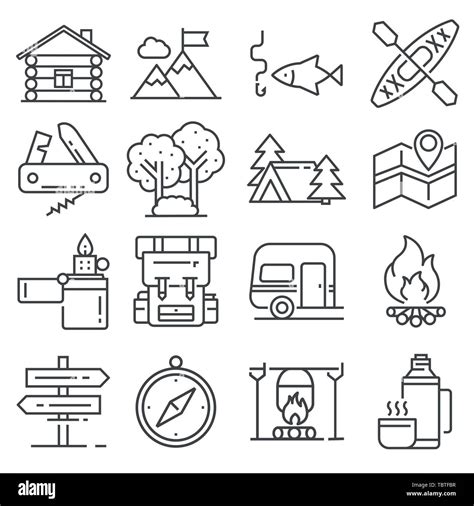 Leisure And Outdoor Recreation Activities Icon Set Stock Vector Image