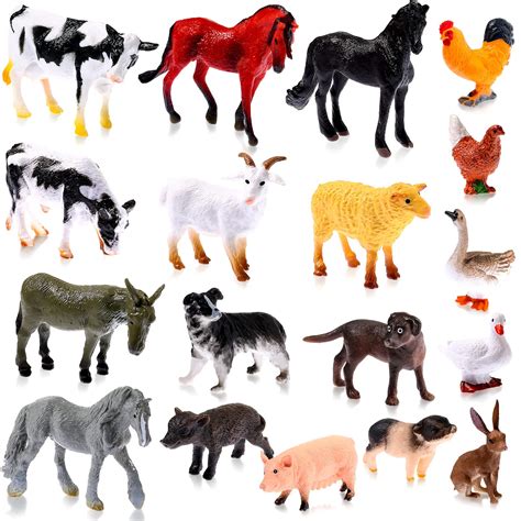 Buy 18 Pieces Farm Animal Toys Realistic Farm Animal Figurines Mini