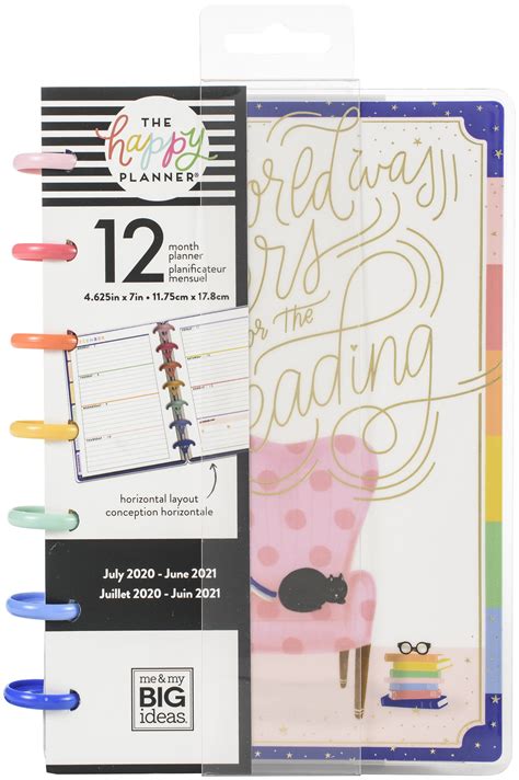 Happy Planner 12 Month Dated Mini Planner 7x4625 Bookish July 2020