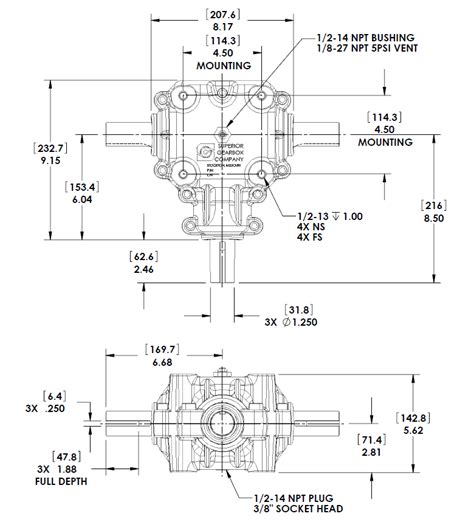 Right Angle Bevel Gear Drive R400 Series Superior Gearbox Company