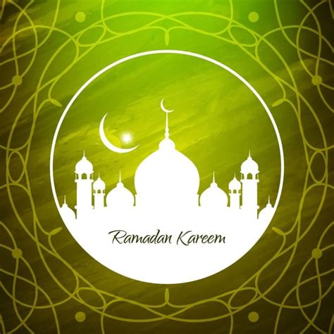 Free Vector Green Ramadan Kareem Background Design