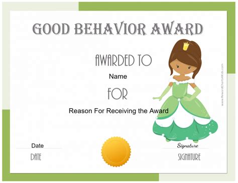 Free Certificate Of Good Behavior Customize And Print Certificate