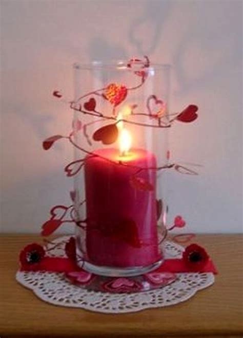 30 Beautiful Candle Decoration Ideas For Valentines Day Valentine Candles Valentine