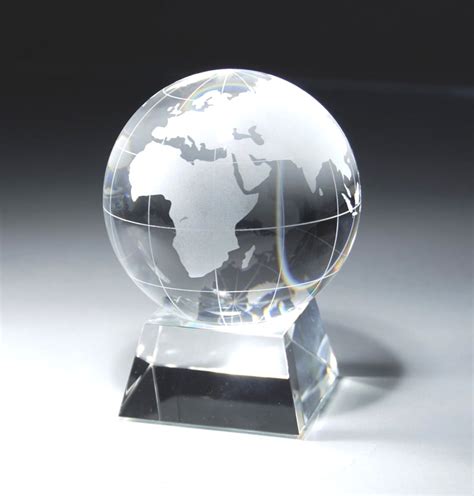 Cry115 Crystal Globe Award With Free Engraving
