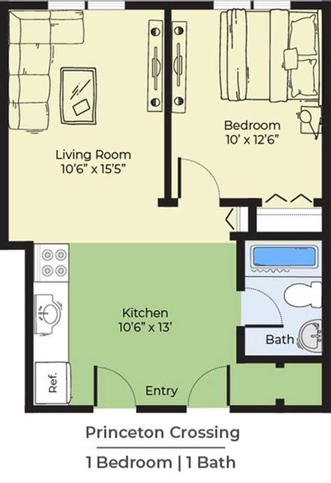 One Bedroom Floor Plan Design Floor Roma