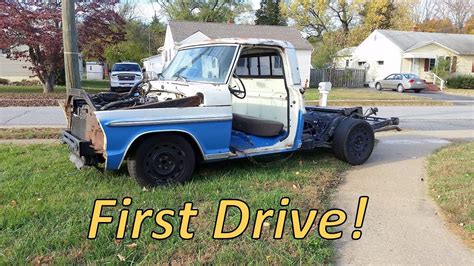 F100 Crown Vic Chassis Swap First Drive Youtube