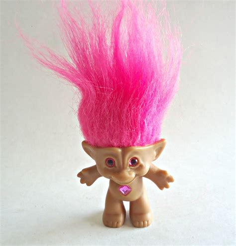 Pink Haired Troll Russ Troll Doll Pink Hair Rare Vintage 90s Troll