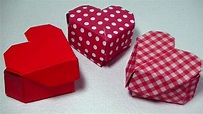 折り紙・3枚で作る丈夫なハートの箱・№2・3枚を糊でつなげます・Origami gift box・Mr coin origami ...