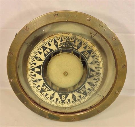 Antique Kelvin And Wilfrid O White Brass Ship Compass Boston Ma Works