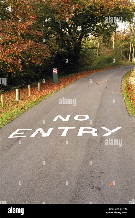 British No Entry Road Markings Stock Photo Alamy