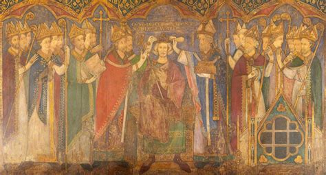 Reconstruction Of Medieval Mural Painting Coronation Of Edward The