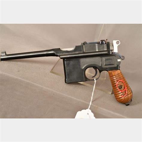 Mauser C96 Red 9 Broomhandle 9mm Cal Military Auto Pistol Blue 5 1