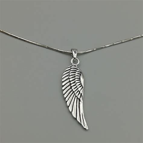 1 Sterling Silver Angel Wing Pendant 925 Sterling Silver Etsy
