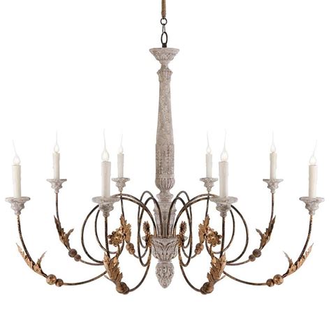 Country chandeliers handcrafted in tin, wood and wrought iron. Pauline Large French Country 8 Light Curled Iron Arm ...