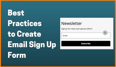 20 Best Practices To Create Email Sign Up Form Sign Up Form Template