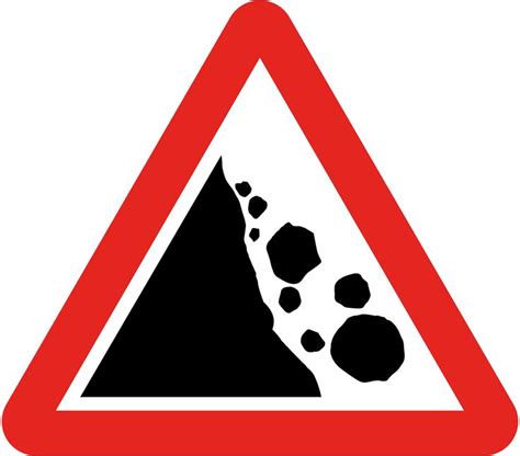 Road Caution Falling Rocks Señales De Transito Carteles De