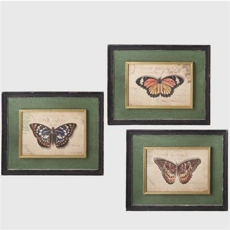 Framed Butterfly Wall Art Set Of 3 Framed Butterfly Wall Art