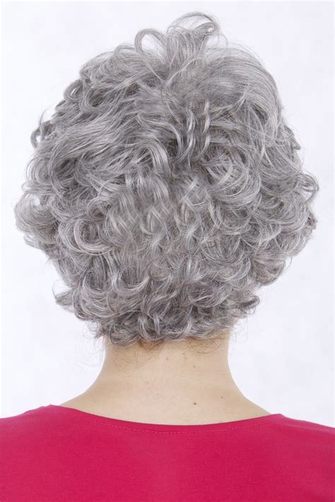 Capless Grey Short Curly Synthetic Hair Wig Grey Wigs Sale P4