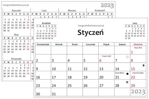 Kalendarz 2023 Do Druku Plik Pdf Oraz Inne Formaty Również Do Edycji
