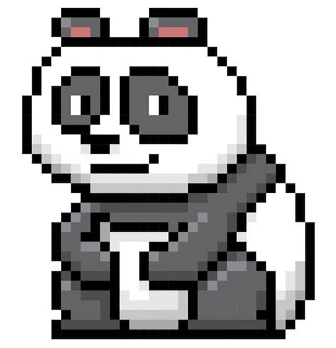 Dessin Pixel Panda Vecteur Premium
