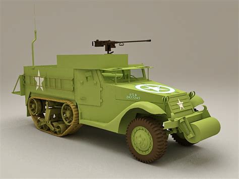 M3 Half Track Personnel Carrier 3d Model 3ds Max Files Free Download