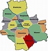 Varsovia barrios mapa - Mapa de Varsovia barrios (de Mazovia - Polonia)