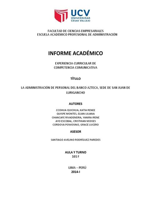 Modelo Informe Académico 1 Planificación Gestión De Recursos Humanos