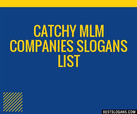 100 Catchy Mlm Companies Slogans 2024 Generator Phrases And Taglines