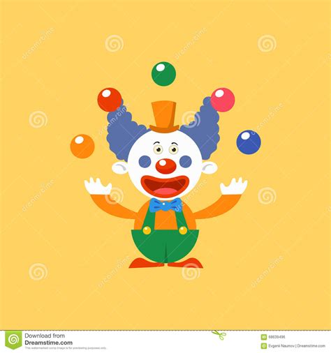 Happy Clown Juggling Stock Vector Illustration Of Humor 68639496