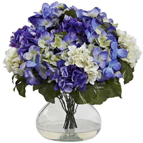 Naweida artificial flowers silk hydrangea bridal wedding bouquet flower arrangements for home garden party wedding decoration. Blue Purple Hydrangea Silk Flower Centerpiece | Cheerful ...