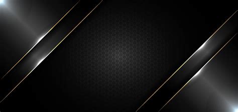 Abstract Banner Design Template Black Glossy With Gold Line And