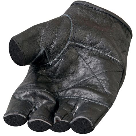Fingerless Leather Padded Palm Gloves Military Republic
