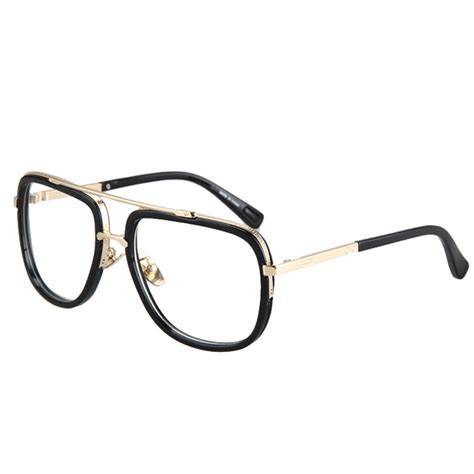 vintage men s oversized big square metal frame myopia optical eyeglasses
