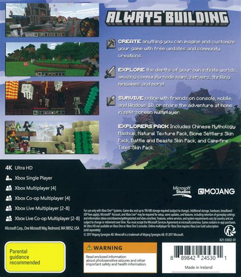 Minecraft 2017 Xbox One Box Cover Art Mobygames