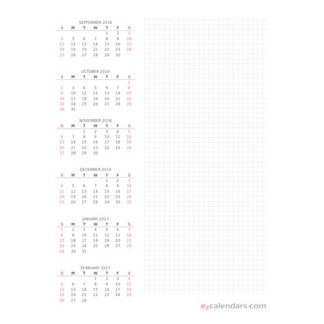 Six Month Calendar With Plenty Of Space For Notes For 2023 Ezcalendars