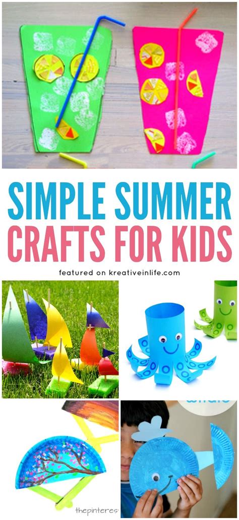 Simple Summer Crafts For Kids Kreative In Life Kreativeinlife