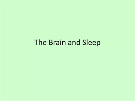 Ppt The Brain And Sleep Powerpoint Presentation Free Download Id