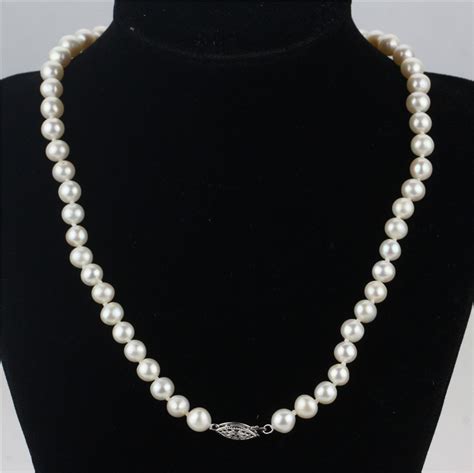 SNH Real Genuine Cultured Mm Round Natural Freshwater Pearl Necklace For Women Pearl