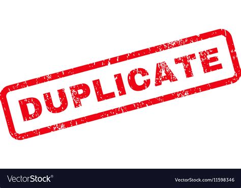 Duplicate Text Rubber Stamp Royalty Free Vector Image