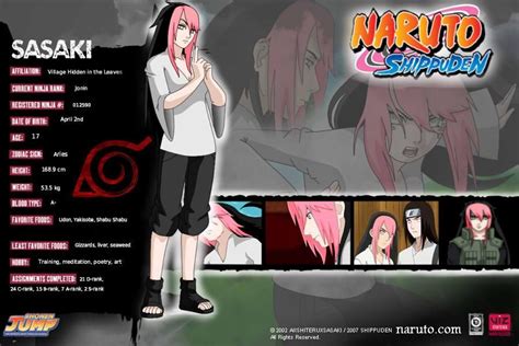 Naruto Profiles Sasaki By Aiishiteruxsasaki On Deviantart Naruto